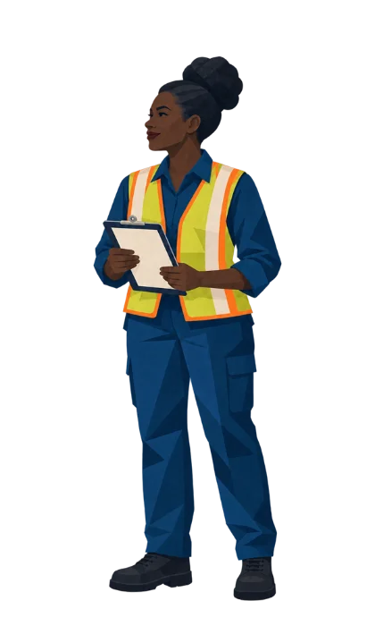 A field resource supervisor with a clipboard