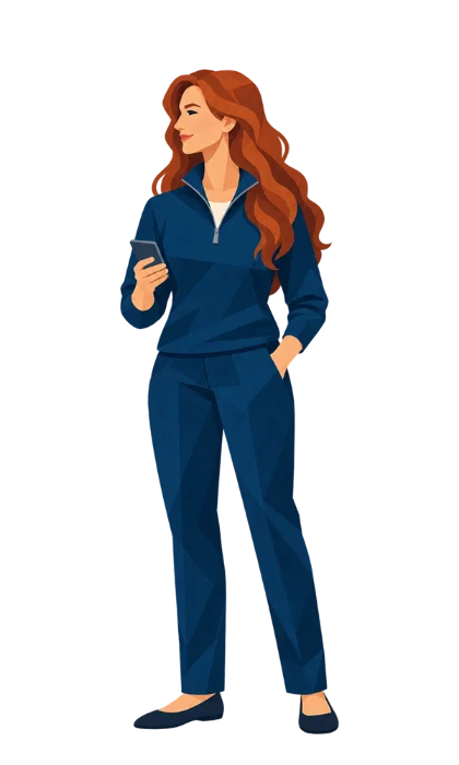 A district manager holding a phone